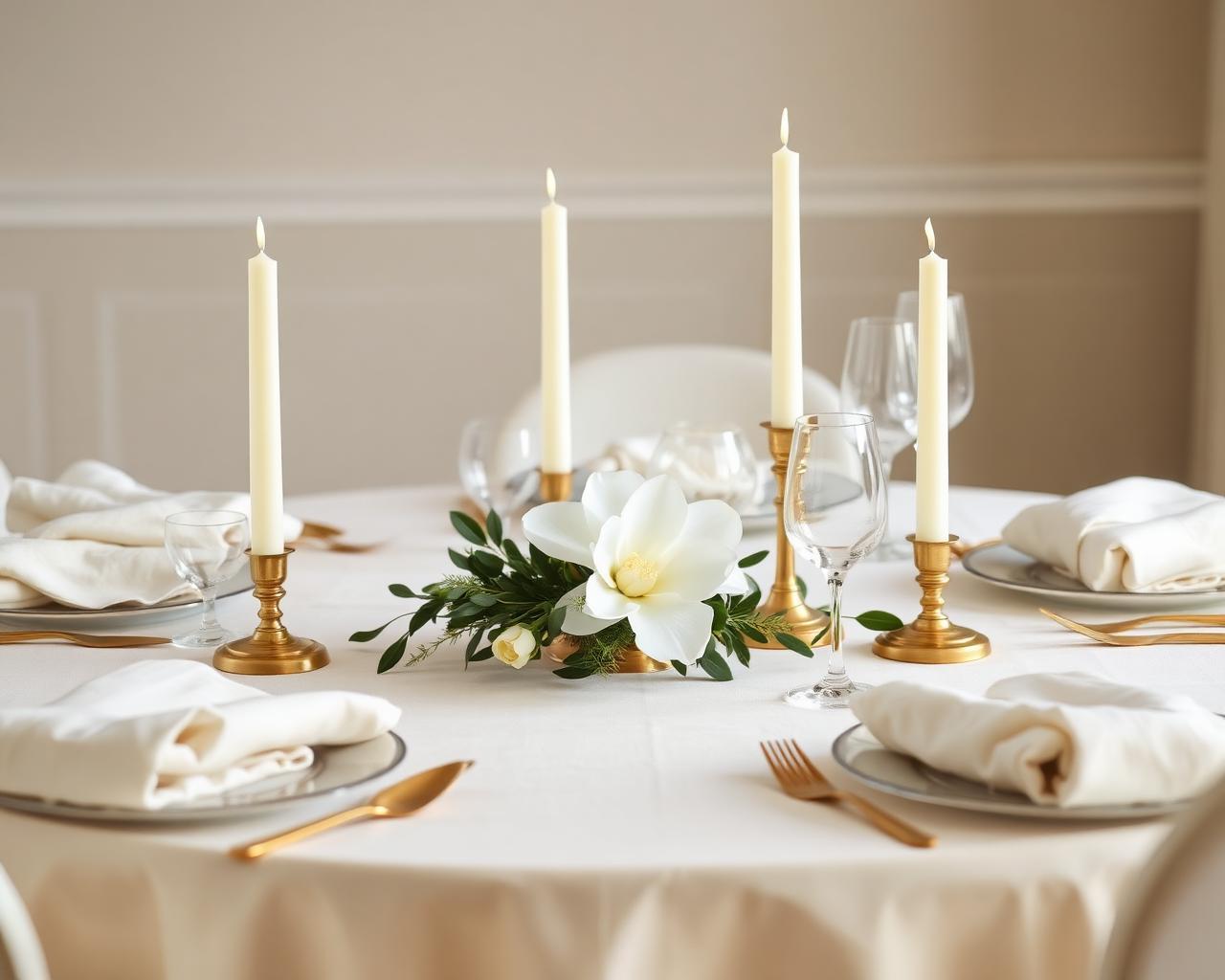 A beautifully set table for an intimate dinner gathering
